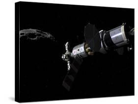 A Deep Space Mission Vehicle Approaching an Asteroid-Stocktrek Images-Stretched Canvas