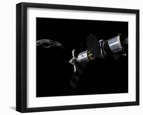 A Deep Space Mission Vehicle Approaching an Asteroid-Stocktrek Images-Framed Premium Photographic Print