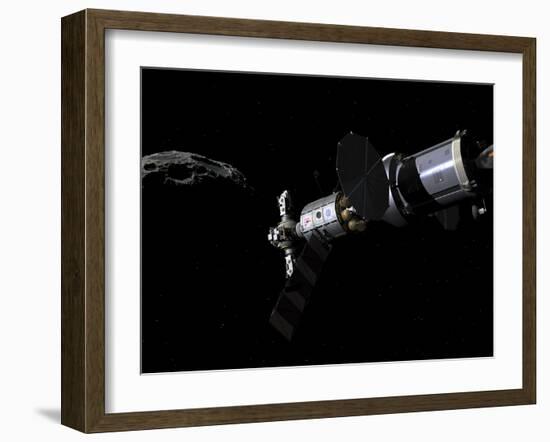 A Deep Space Mission Vehicle Approaching an Asteroid-Stocktrek Images-Framed Photographic Print