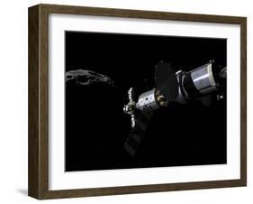 A Deep Space Mission Vehicle Approaching an Asteroid-Stocktrek Images-Framed Photographic Print