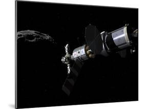 A Deep Space Mission Vehicle Approaching an Asteroid-Stocktrek Images-Mounted Photographic Print