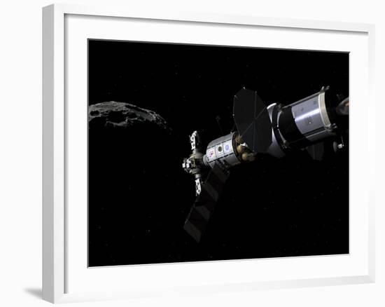 A Deep Space Mission Vehicle Approaching an Asteroid-Stocktrek Images-Framed Photographic Print