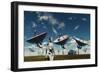 A Deep Space Tracking Station on an Alien Planet Operated by Androids-null-Framed Premium Giclee Print