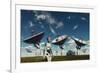 A Deep Space Tracking Station on an Alien Planet Operated by Androids-null-Framed Art Print