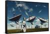 A Deep Space Tracking Station on an Alien Planet Operated by Androids-null-Framed Stretched Canvas