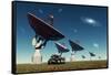 A Deep Space Tracking Station on an Alien Planet-null-Framed Stretched Canvas