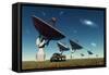 A Deep Space Tracking Station on an Alien Planet-null-Framed Stretched Canvas