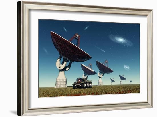 A Deep Space Tracking Station on an Alien Planet-null-Framed Art Print