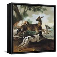 A Deer Chased by Dogs, 1725-Jean-Baptiste Oudry-Framed Stretched Canvas