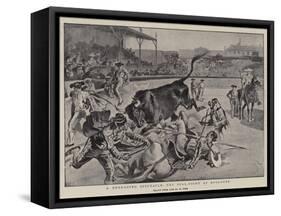 A Degrading Spectacle, the Bull-Fight at Boulogne-William Henry Pike-Framed Stretched Canvas