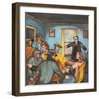 A Delegation in a Relief Station in Portland Protesting the Eviction of an Unemployed Family-Ronald Ginther-Framed Giclee Print