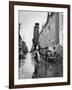 A Delivery Boy for a Tokyo Restaurant Carries a Tray of Soba Bowls-null-Framed Photographic Print