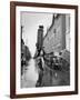 A Delivery Boy for a Tokyo Restaurant Carries a Tray of Soba Bowls-null-Framed Photographic Print