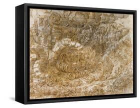 A Deluge by Leonardo Da Vinci-Leonardo Da Vinci-Framed Stretched Canvas