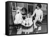 A Dentist Examining a Young Girl's Teeth in 1942-null-Framed Stretched Canvas