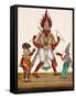 A Depiction of King Ravana with a Rakshasa or Demon to His Left and Sita to His Right, from…-null-Framed Stretched Canvas