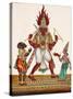 A Depiction of King Ravana with a Rakshasa or Demon to His Left and Sita to His Right, from…-null-Stretched Canvas