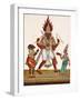 A Depiction of King Ravana with a Rakshasa or Demon to His Left and Sita to His Right, from…-null-Framed Giclee Print