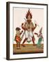 A Depiction of King Ravana with a Rakshasa or Demon to His Left and Sita to His Right, from…-null-Framed Giclee Print