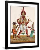 A Depiction of King Ravana with a Rakshasa or Demon to His Left and Sita to His Right, from…-null-Framed Giclee Print