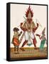 A Depiction of King Ravana with a Rakshasa or Demon to His Left and Sita to His Right, from…-null-Framed Stretched Canvas
