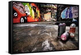 A Derelict Area Of Graffiti-sammyc-Framed Stretched Canvas