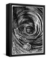 'A Descent into the Maelstrom' by Edgar Allan Poe-Arthur Rackham-Framed Stretched Canvas