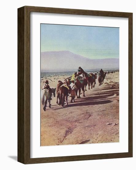 A Desert Camel Caravan - Peking to Russian Turkestan-Ella K. Maillart-Framed Art Print