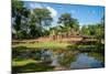 A deserted temple reflected in a lake in Siem Reap, Cambodia, Indochina, Southeast Asia, Asia-Logan Brown-Mounted Photographic Print