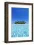 A deserted tropical island covered with palm trees amidst calm turquoise water.-Stuart Westmorland-Framed Photographic Print