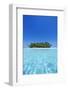 A deserted tropical island covered with palm trees amidst calm turquoise water.-Stuart Westmorland-Framed Photographic Print