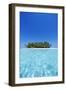 A deserted tropical island covered with palm trees amidst calm turquoise water.-Stuart Westmorland-Framed Photographic Print