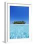 A deserted tropical island covered with palm trees amidst calm turquoise water.-Stuart Westmorland-Framed Photographic Print