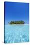 A deserted tropical island covered with palm trees amidst calm turquoise water.-Stuart Westmorland-Stretched Canvas