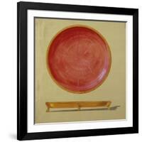 A Design for a Gold-Mounted Circular Guilloche Enamel Dish-null-Framed Giclee Print