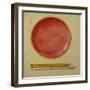 A Design for a Gold-Mounted Circular Guilloche Enamel Dish-null-Framed Giclee Print