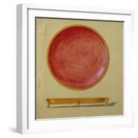 A Design for a Gold-Mounted Circular Guilloche Enamel Dish-null-Framed Giclee Print