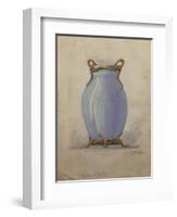 A Design for an Oviform Blue Vase-null-Framed Giclee Print