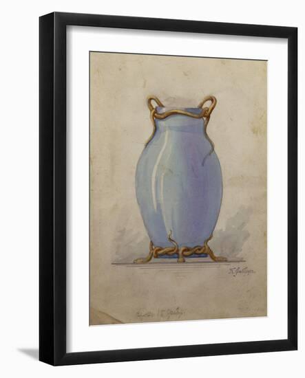 A Design for an Oviform Blue Vase-null-Framed Giclee Print