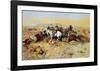 A Desperate Stand-Charles Marion Russell-Framed Art Print