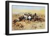 A Desperate Stand-Charles Marion Russell-Framed Art Print