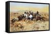 A Desperate Stand-Charles Marion Russell-Framed Stretched Canvas