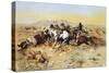 A Desperate Stand-Charles Marion Russell-Stretched Canvas