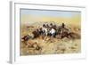 A Desperate Stand-Charles Marion Russell-Framed Art Print