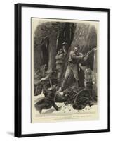 A Desperate Struggle in a Pine-Forest of Maine, North America-John Charlton-Framed Giclee Print