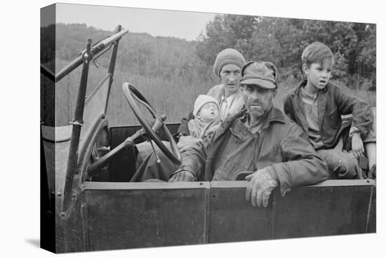 A Destitute Family with Their Old Car in Ozark Mountains During the Great Depression. Oct, 1935-null-Stretched Canvas