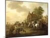 A Detachment of Cavalry with a Coach and other Soldiery outside a Harbourside Inn, 1777-Dirk Langendijk-Mounted Giclee Print