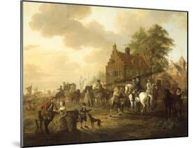 A Detachment of Cavalry with a Coach and other Soldiery outside a Harbourside Inn, 1777-Dirk Langendijk-Mounted Giclee Print