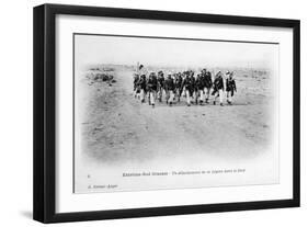 A Detachment of the French Foreign Legion in the Sahara Desert, Algeria, C1905-J Geiser-Framed Giclee Print