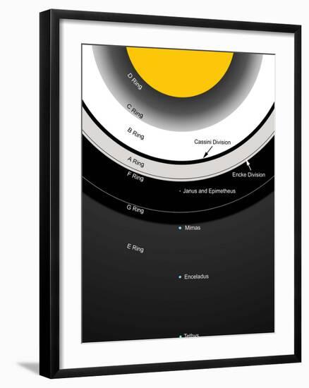 A Diagram Showing the Major Features of Saturn's Rings-Stocktrek Images-Framed Photographic Print